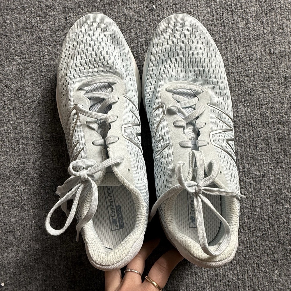 Women's Running Sneakers White Grey/light Blue Mesh Comfort Insert Size 11W